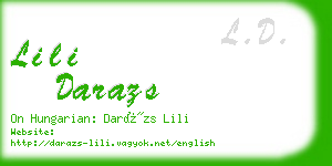 lili darazs business card